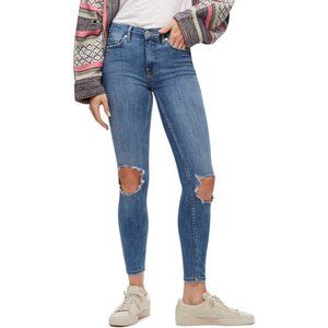 FREE PEOPLE 27 High-Rise Busted Knee Skinny Jeans
